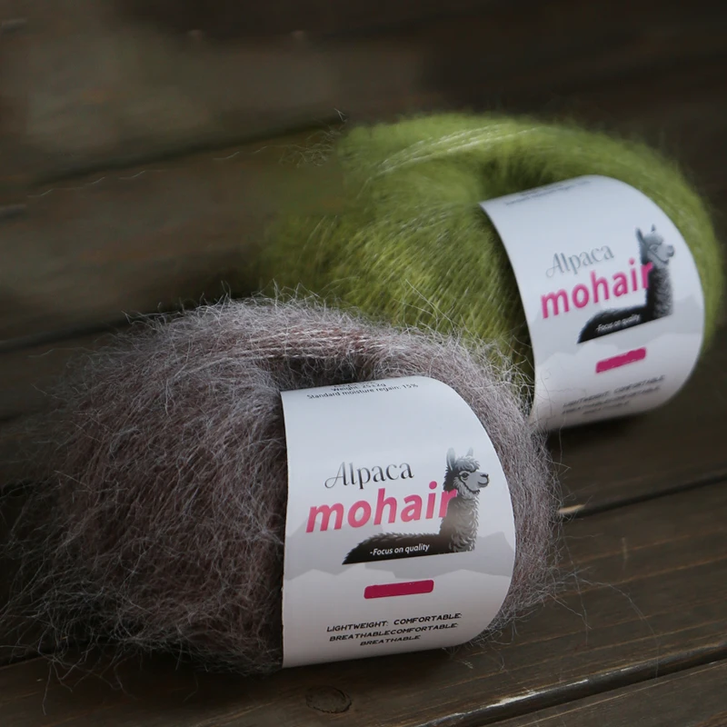 8-teiliges Set Langhaariges Alpaka-Mohair-Garn - 25g pro Strang, Insgesamt 200g, Verschiedene Farben Erhältlich, Mehrfarbiges Strickgarn, Häkelgarn, Geeignet für Stricken von Pullovern, Handschuhen, Haarbändern und Verschiedenen Handarbeiten – Detail 4