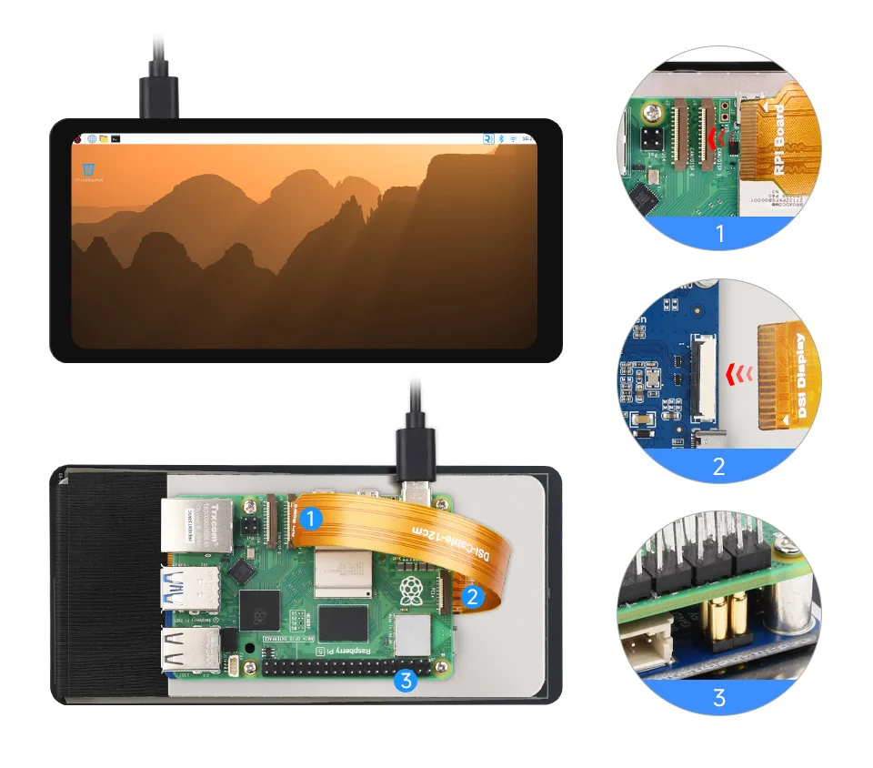 6.25inch DSI capacitive touch display, working with Raspberry Pi 5
