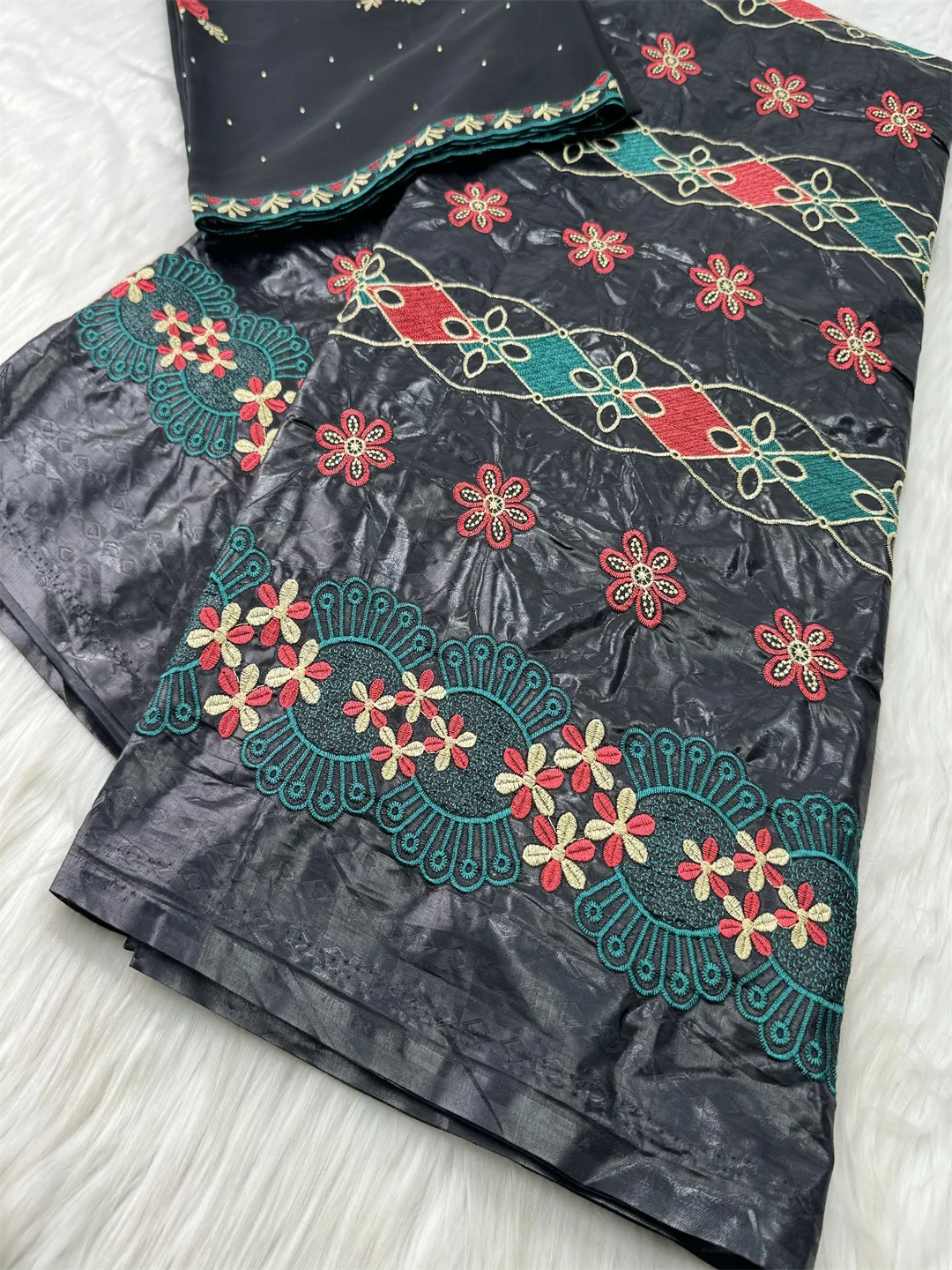 

Fashion 5+2 Yards Embroider Basin Riche 100% Cotton Lace Fabrics New African Bazin Riche Fabric Jacquard Brocade Fabrics Wedding