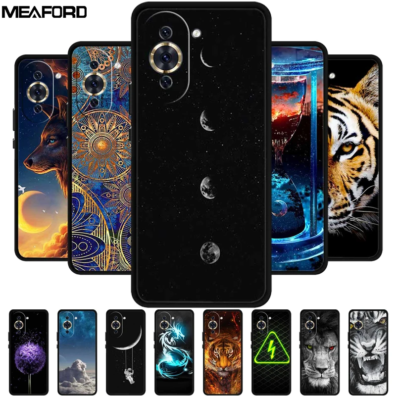 For Huawei nova 10 Case NCO-AL00 Wolf Soft TPU Silicone Moon Back Case For Huawei Nova 10 Pro Cover GLA-AL00 / Nova 10Z CHA-AL80