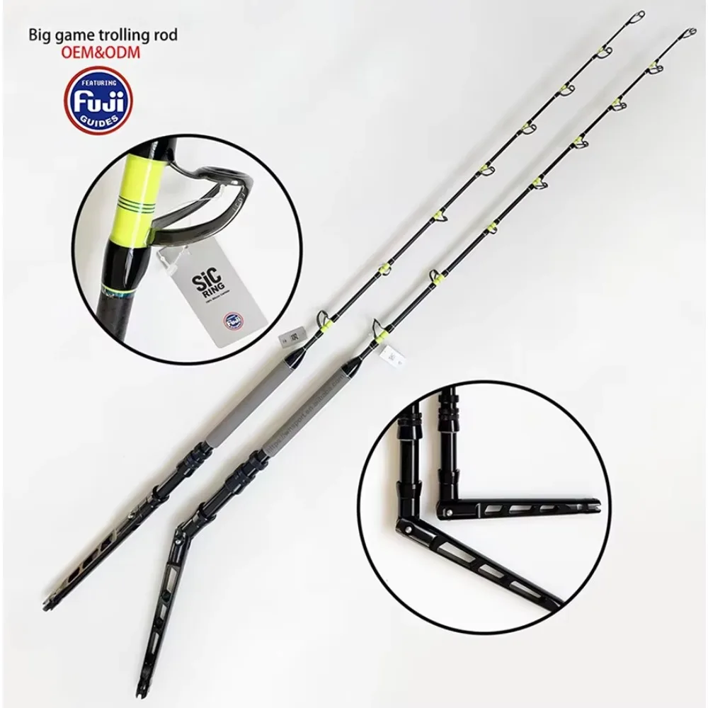 Fishing Rod 50lb 130lb Deep Sea Fishing TunaShark Boat Straight Curved Butt Big Game Fishing Trolling Rods Manufacturer
