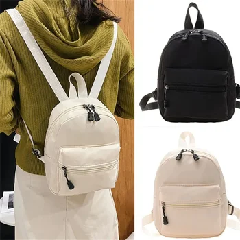 1Pc Mini zaini da donna Trend Nylon borsa da donna borse da scuola piccole zaino bianco per ragazze adolescenti zaino Casual di moda
