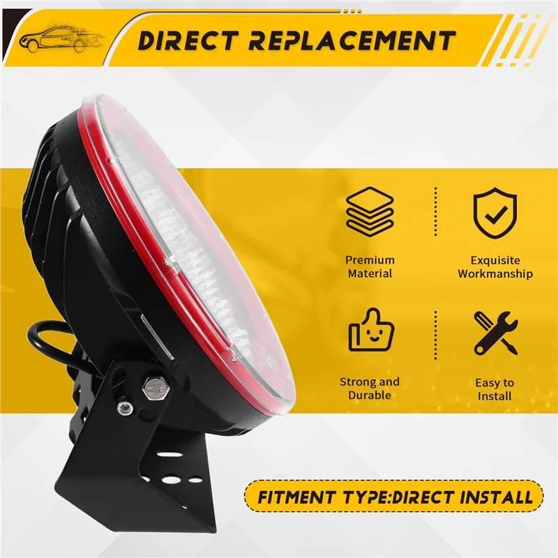 

High-Performance 9-Inch LED Lights - All-Weather Spot For Trucks & Boats