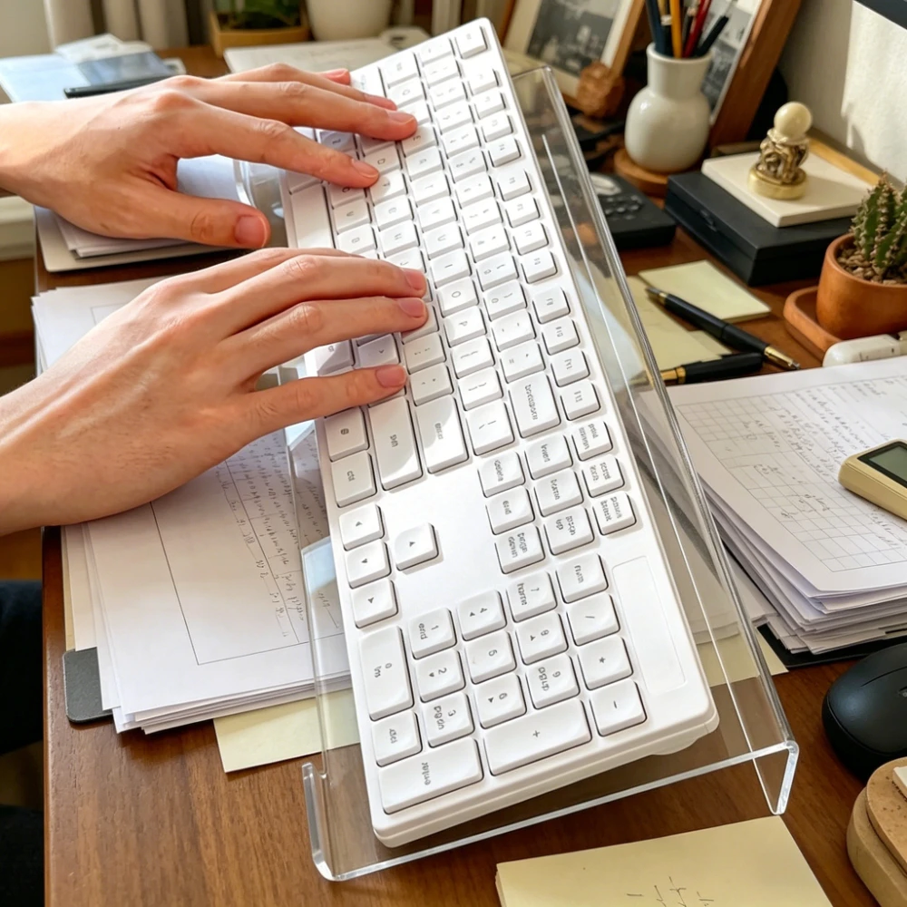 

Acrylic Computer Keyboard Stand,Keyboards, Office Supplies and Accessories,Designed to Tilt for Ergonomic Typing,for Use at Home