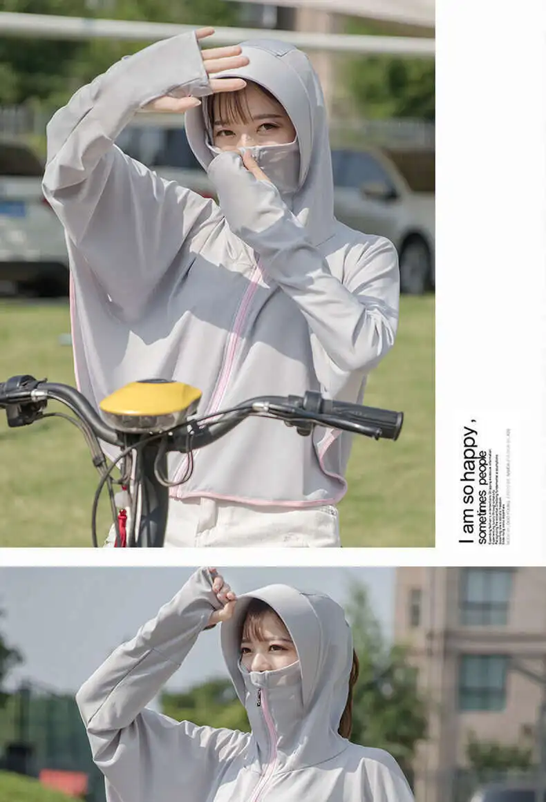 Lightning Delivery Clothes New Summer Thin Anti UV Breathable Ice Silk Jacket Cycling Sunscreen Hoodie