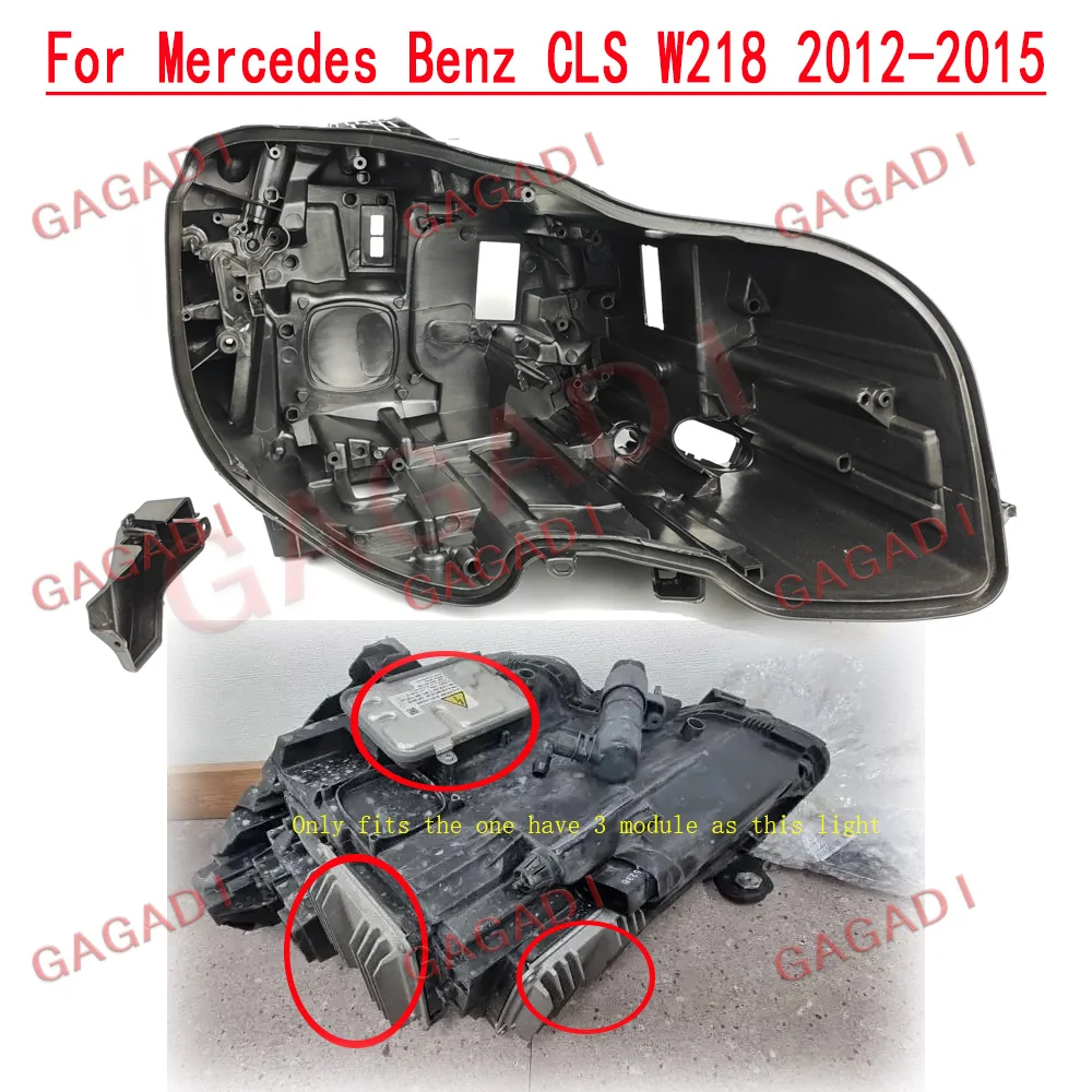 For Mercedes Benz CLS W218 2012-2015 Car Assembly 3 Three modules Headlight Housing Replace Original Headlamp Holder