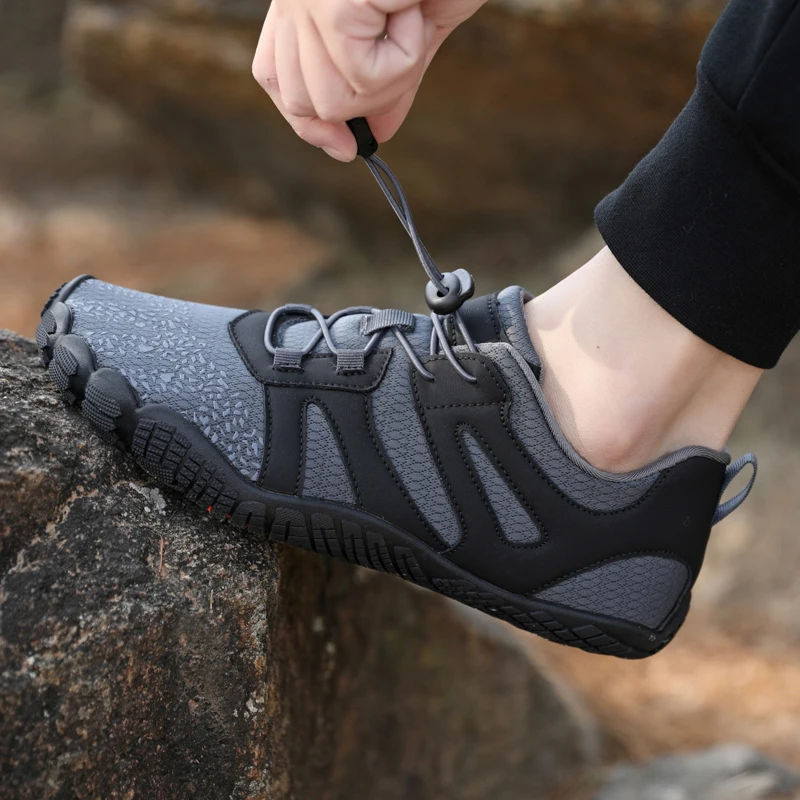 Outdoor Quick-Dry Five-Finger Water Shoes Men's Hiking Shoes Non-slip Couple Beach Swimming Shoes Elastic Fitness Exercise Shoes
