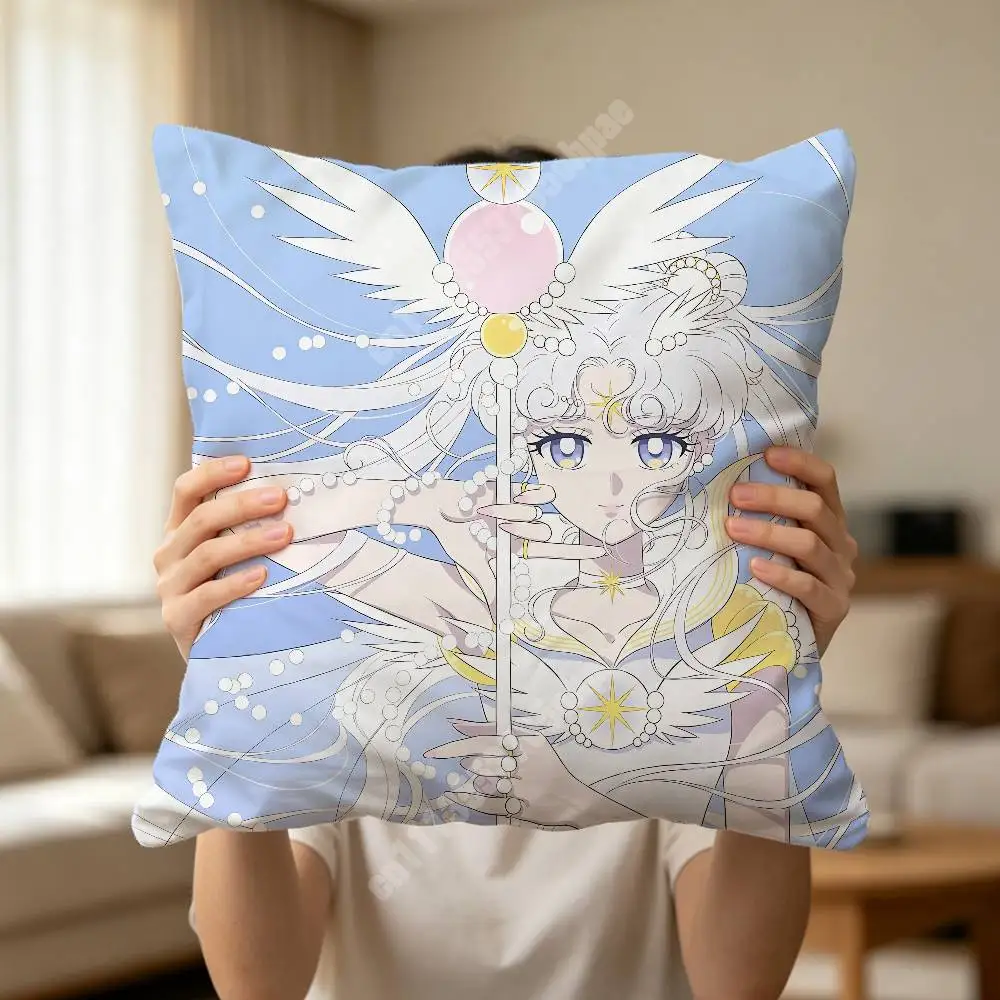 S-Sailor Usagi M-Moon Tsukino Magic Girl Pillow Cover Sofa Couch Cushion Case Creative Workspace Accent Home Decor