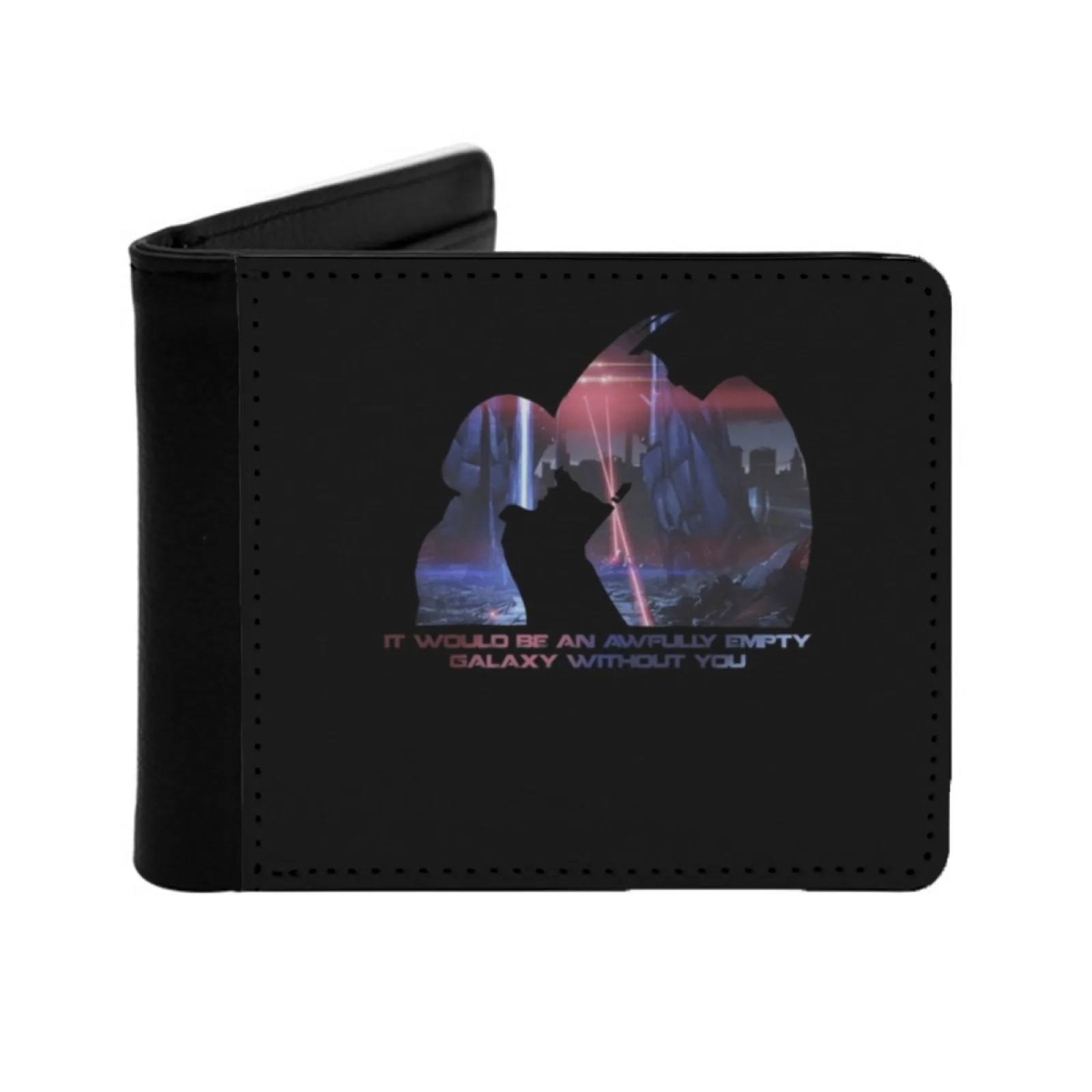 Awfully Empty Men's Wallet Pu Leather Wallet Multifunction Credit Card Purse Mass Effect Commander Shepard Femshep Garrus