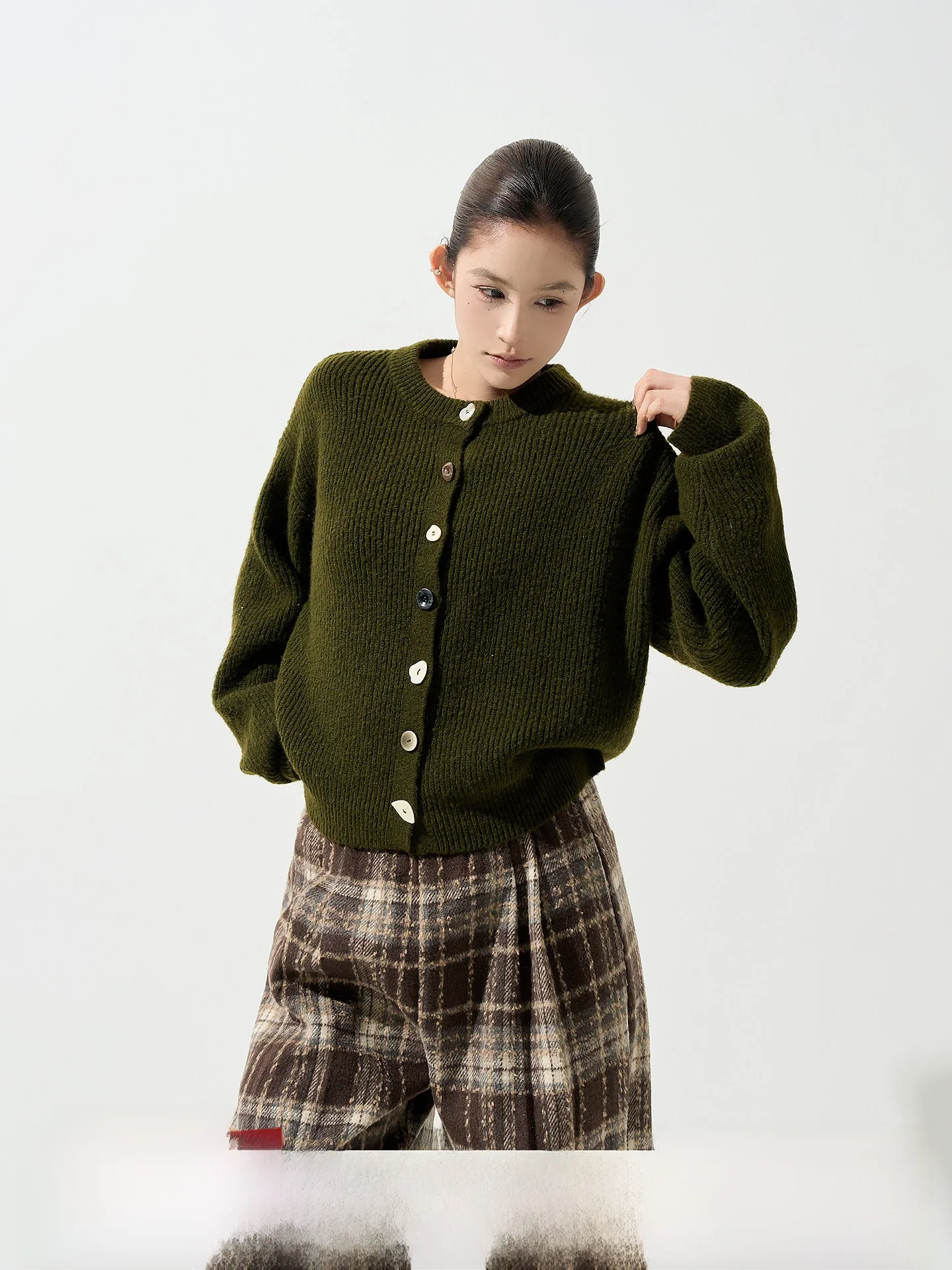 

Loose Fit Long Sve Knitted Sweater Coat Women's Autumn Winter Korean Sle round Ne Warm Cardigan Top by Wu TongTong