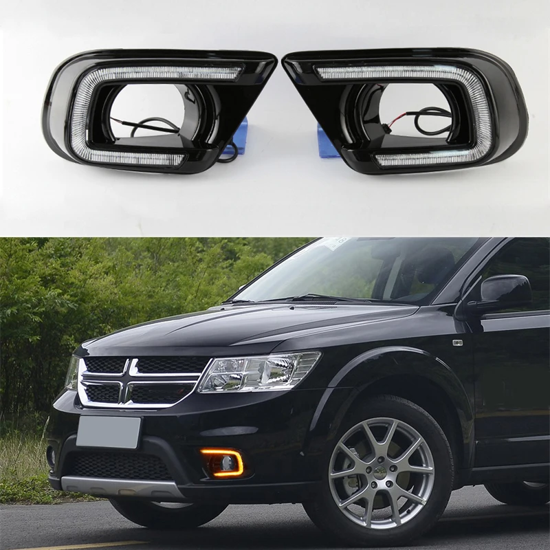 

3-цветный светодиодный DRL для Dodge Journey 2013-2017, дневные ходовые огни, противотуманные фары, автомобильные аксессуары