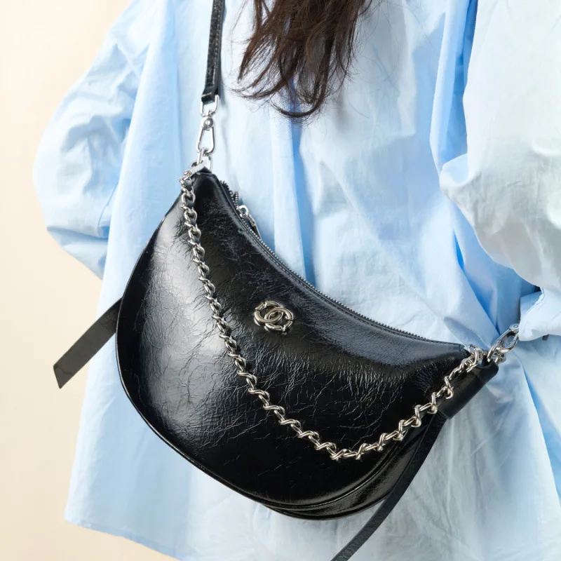 

New leather women's bags, versatile and sweet lady, first layer burst pattern cowhide single shoulder simple temperament,