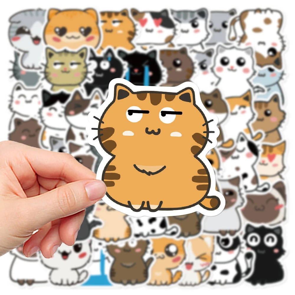 

10/30/50pcs Kawaii Cute Cat Animal Stickers Aesthetics Cartoon Sticker Bike Motorcycle Diary Scrapbook Classic Toy Decals Pack