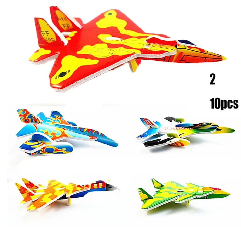 10pcs Color Randomly Prop Assembly DIY foam Aircraft Fighter Aeroplane  Airplane Model Flying Gider Planes