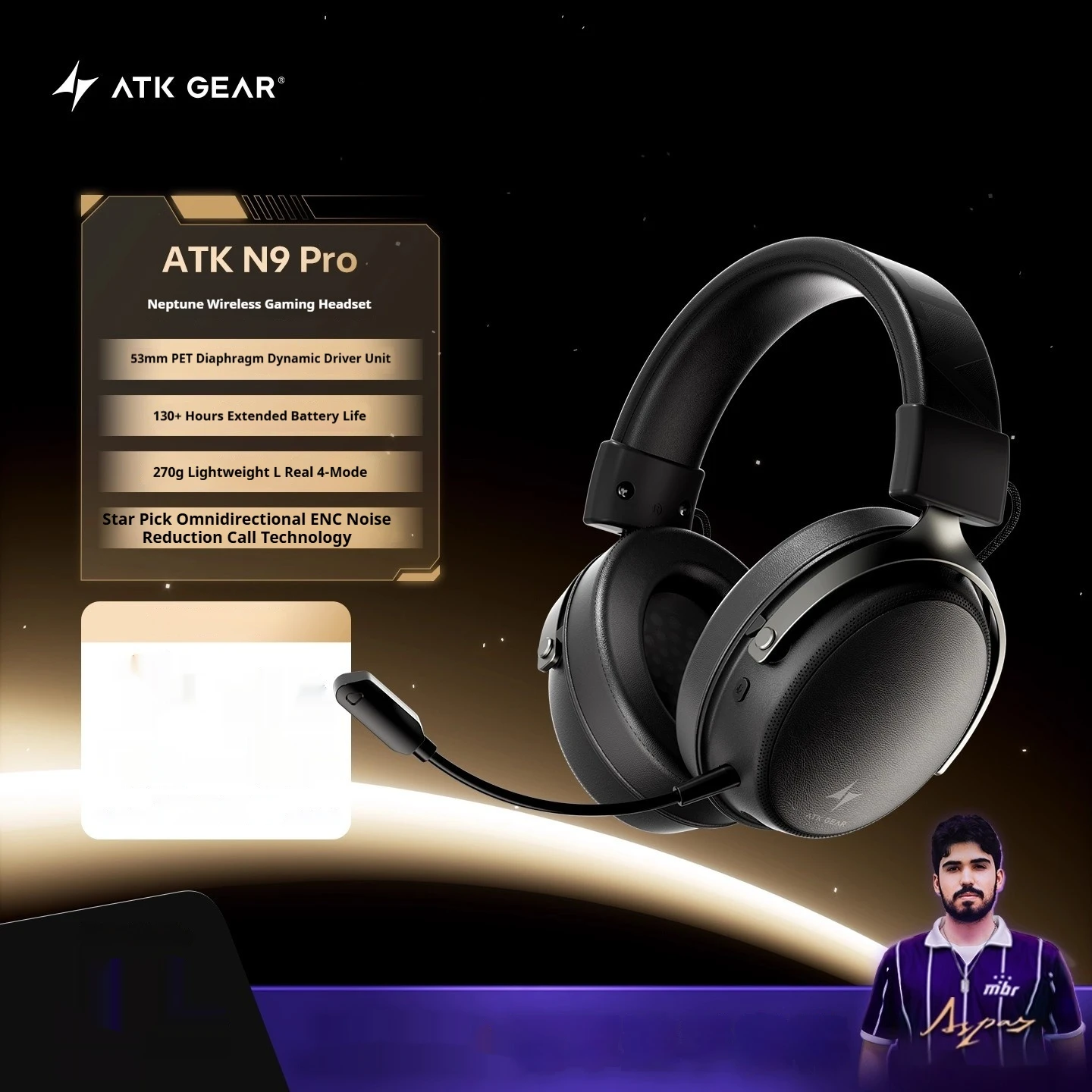 New ATK N9 Pro Ultra Headphones HiFi Wireless 3D Surround Quad