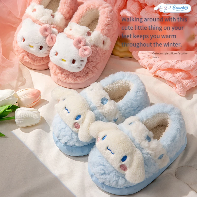 

Winter Toe Wrap Warm Cotton Slippers Thick Soft Fashion Kawaii Home Shoes Men Women Indoor Floor Flat Home Anime Figure Shoes