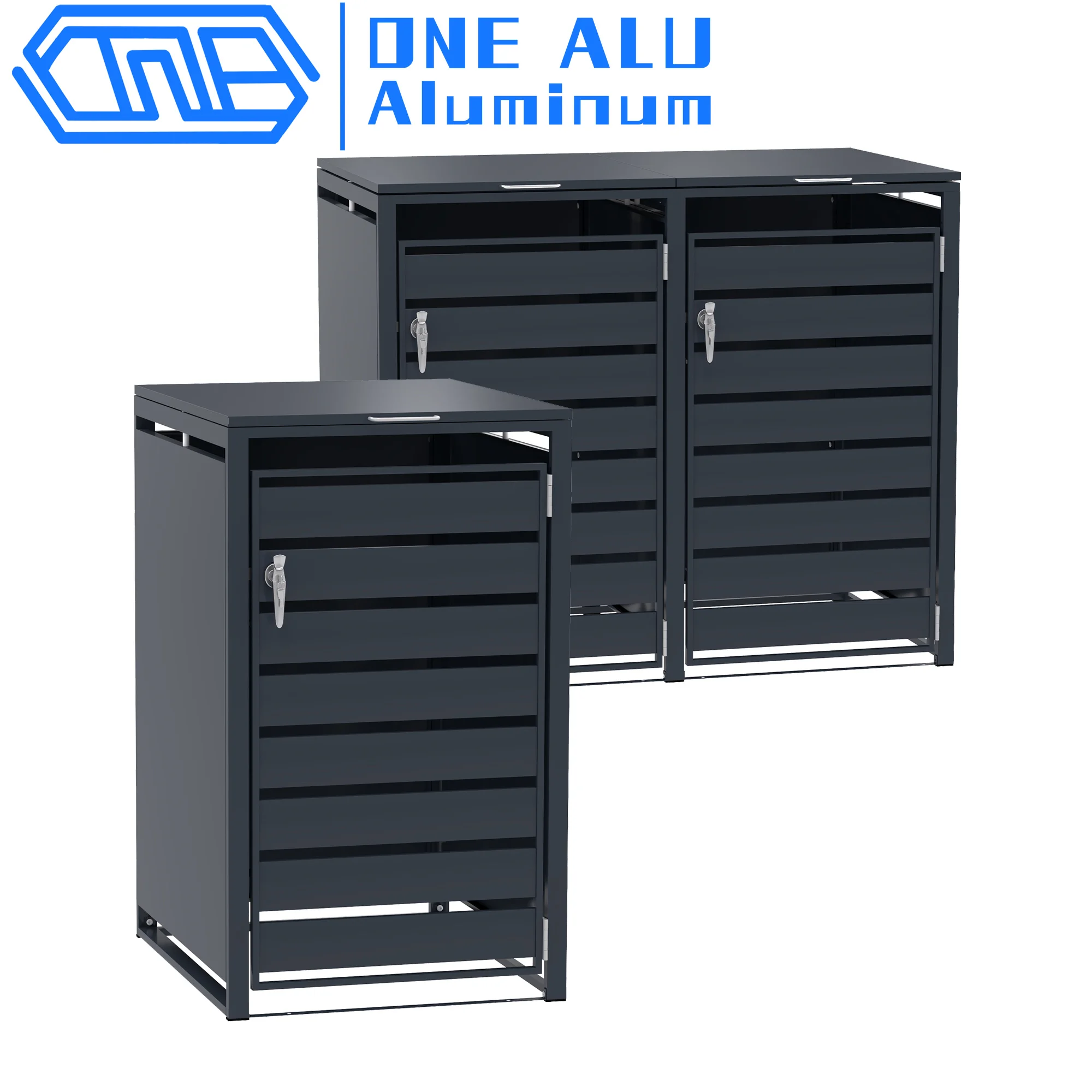 Lockable Wheelie Bin Store Metal Garbage Bin Shed Metal Wheelie Bin Cover Patio Garden Yard Backyard Outdoor Privacy Open Lid