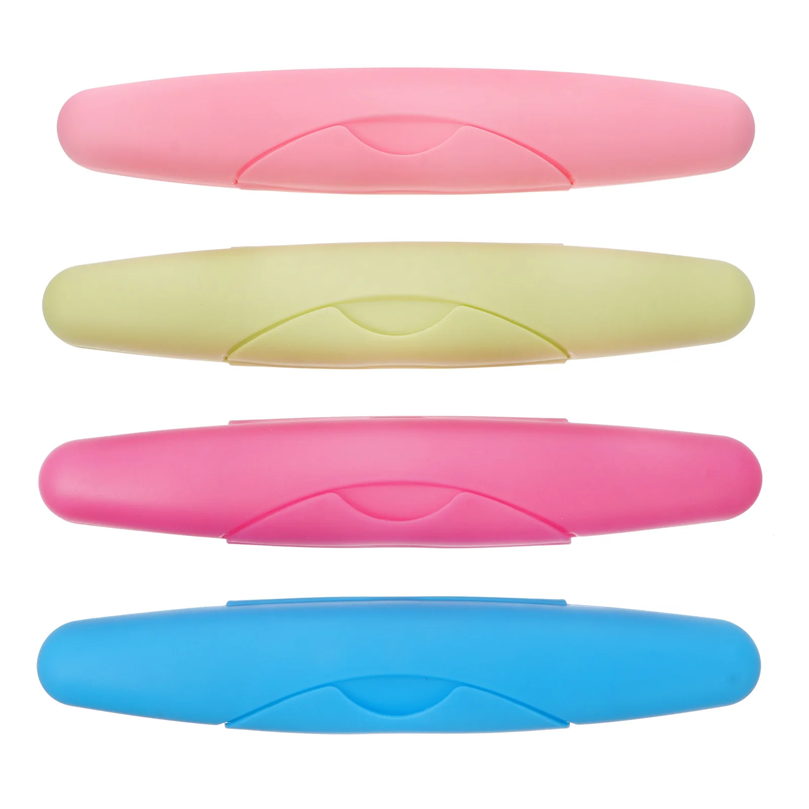 

4 Portable Toothbrush Cases Ventilation Holes Plastic Containers Lightweight Travel Kits Dust Proof Anti Corrosion Eco