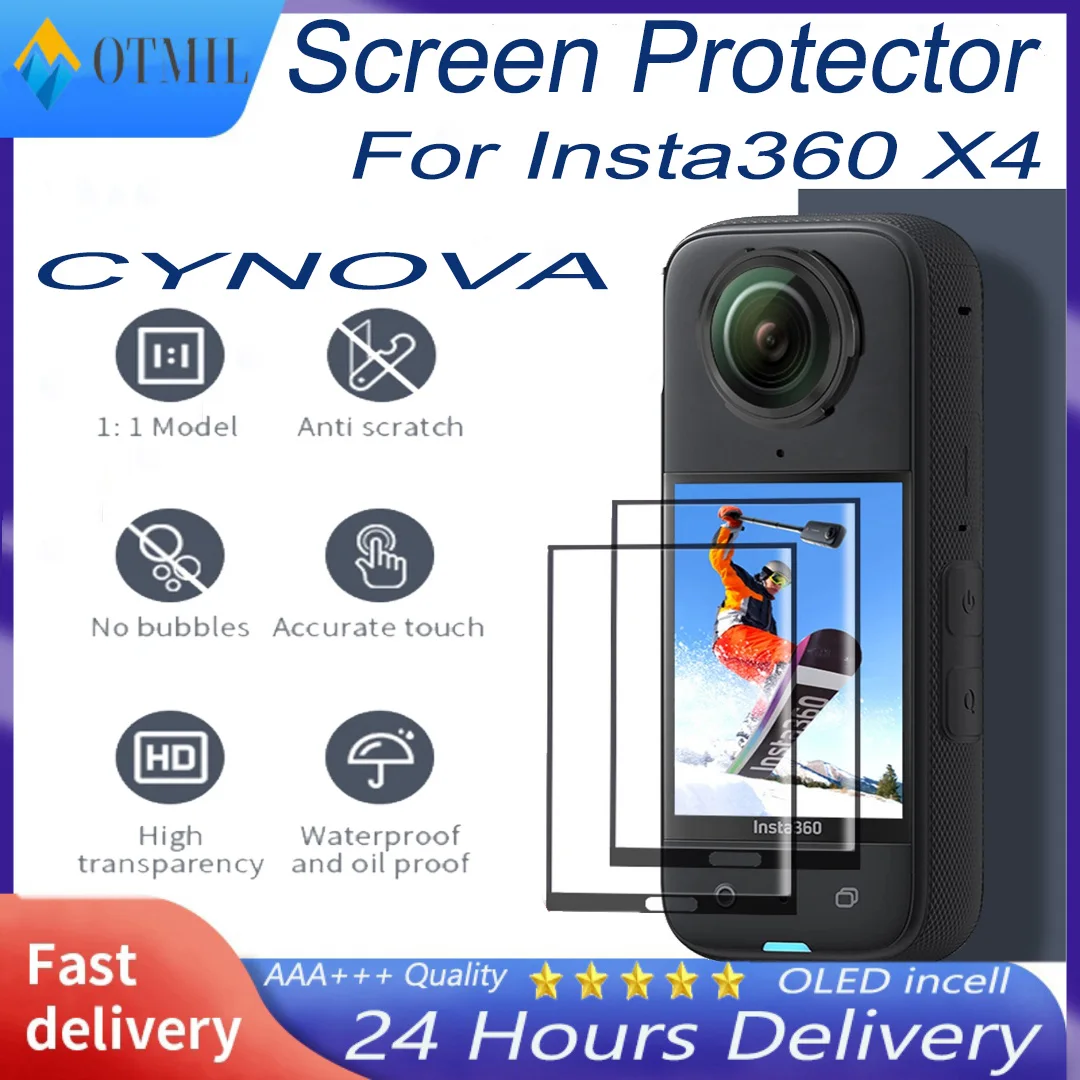 

CYNOVA For Insta360 X4 Screen Protector Tempered Glass Film Protective For Insta 360 X4 Action Camera Accessory