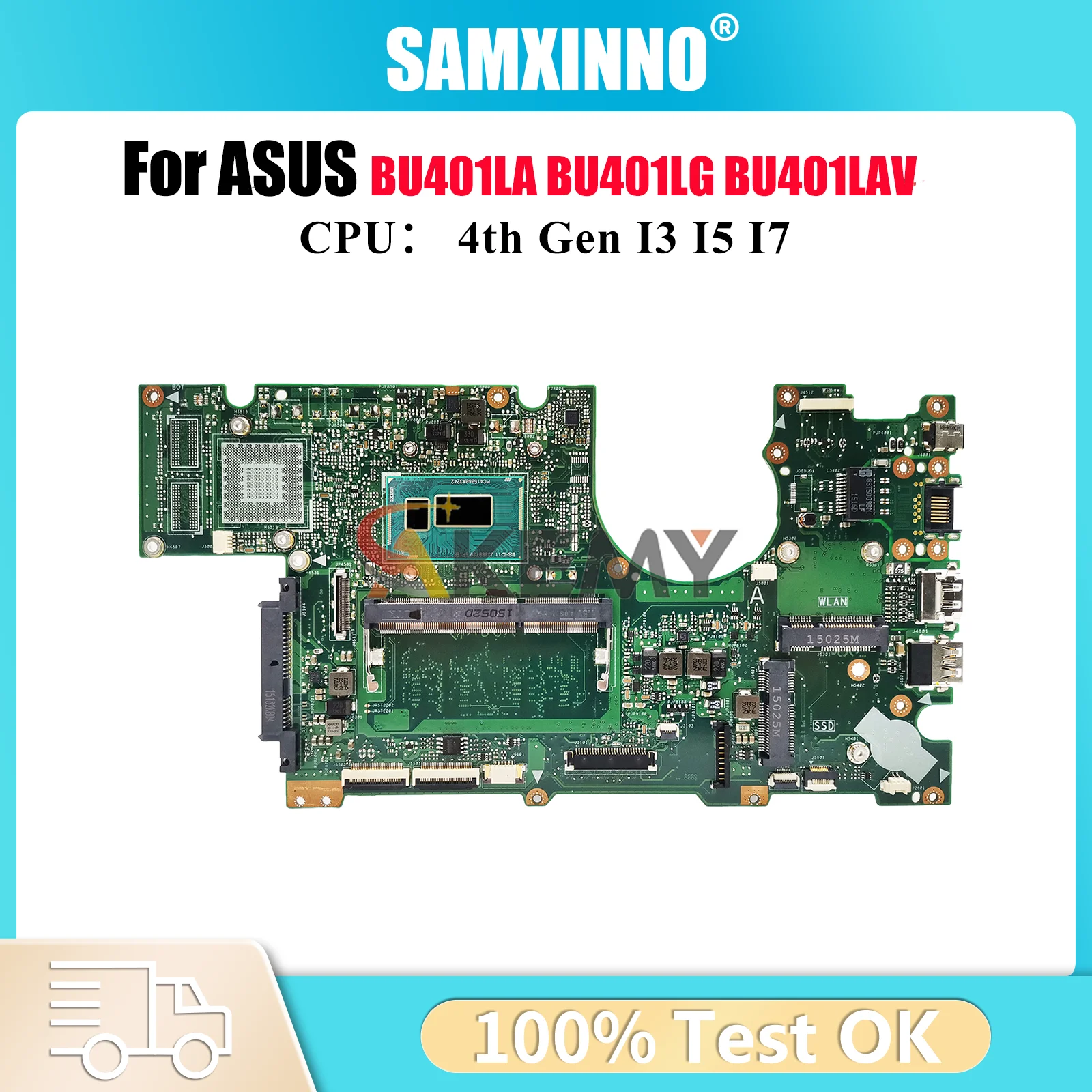 

Материнская плата для ноутбука BU401LA для ASUS ExpertBook BU401LA BU401L BU401LG BU401LAV, материнская плата с процессором I3 I5 I7, 100% тестирование, ОК, быстрая доставка
