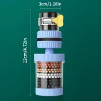 6 Layers Tap Purifier Universal Faucet Tap Filter Splashproof 360 Degree Rotation Water Saving Bubbler For Home Kitchen Bathroom