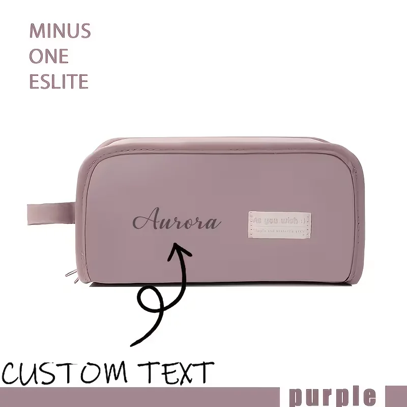1Pc Personalized Custom Logo Text Name High-Quality Storage Pencil Case, Solid Color, Stain-Resistant, Large Capacity, Suitable for Storing Pens, Makeup Brushes, and Desktop Items