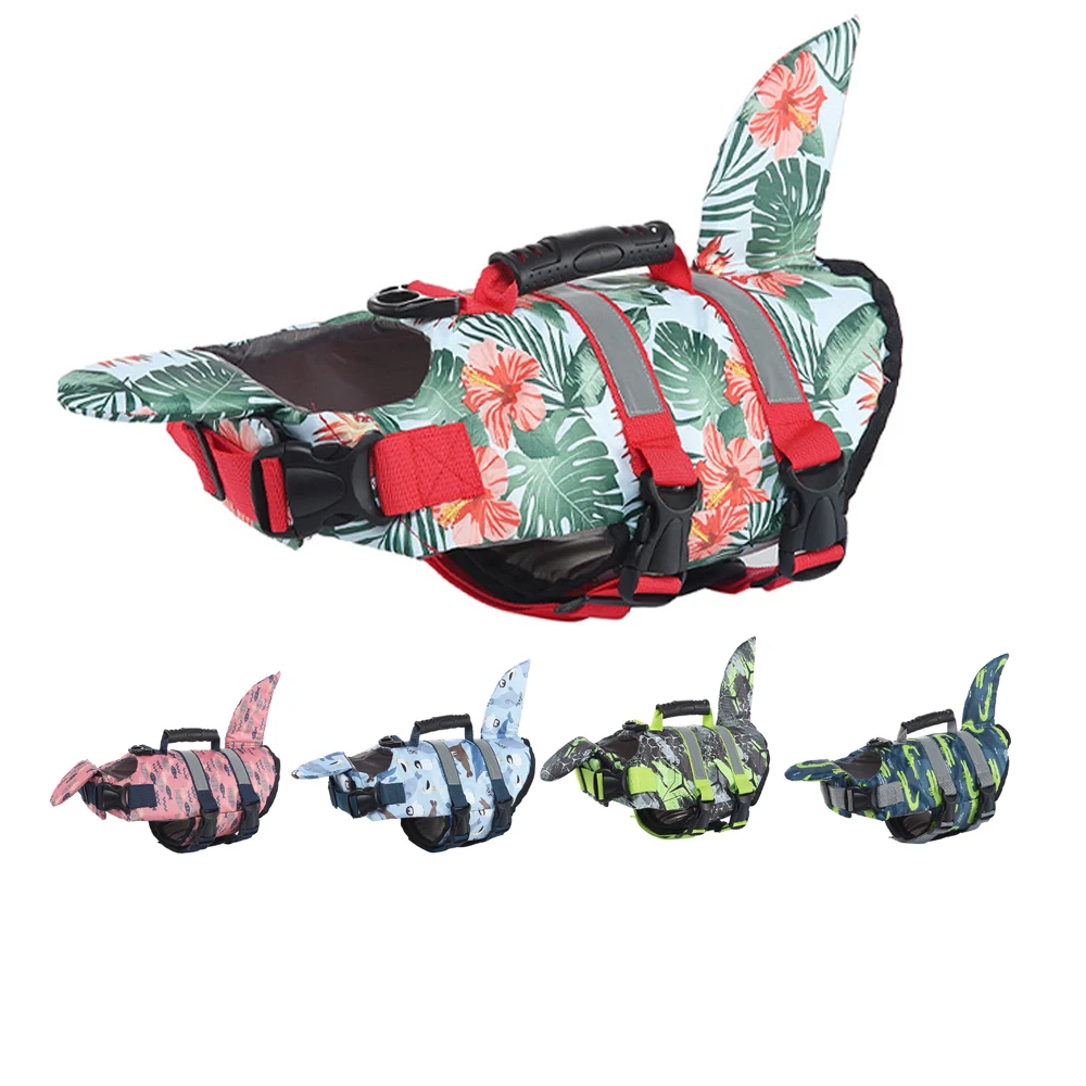 Dog Life Jacket Shark Shape Pets Dogs Vest Swimsuit for Small Medium Large Dog Swimming Boating Surfing