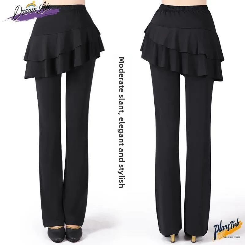 

Spring Summer Women's Dance Pants Practice Suit Yoga Latin Dance Square Dance Skirt Pants Fitn Clothing Ethnic Stage Costume