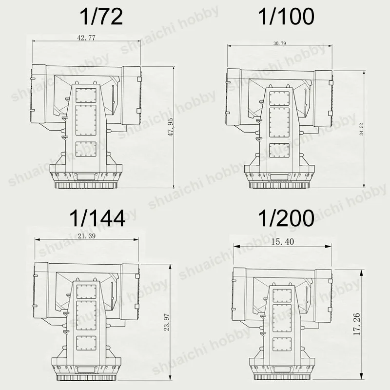 1PCS HHQ-10 Schiff-zu-luft Rakete 3D Druck Modell 1/72 100 144 200 250 350 Skala harz Schiff-Luftverteidigung Raketen DIY Teile