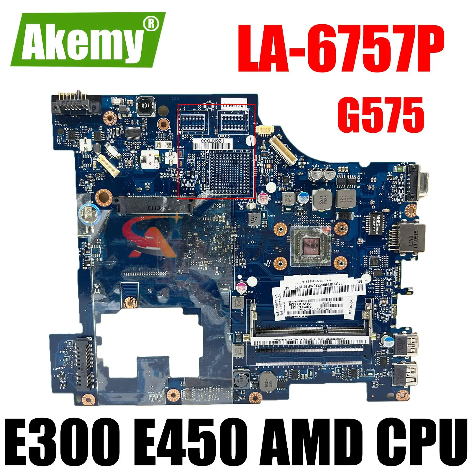 

For Lenovo Ideapad G575 EME300 Laotop Motherboard Mainboard with E300 E450 AMD CPU LA-6757P Motherboard