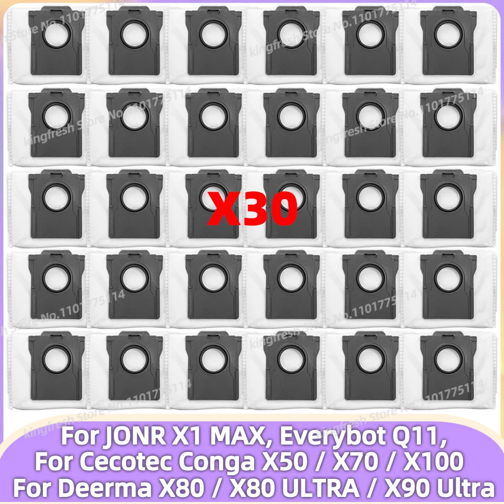 Saco de pó para Cecotec Conga X50 / X70 / X100 X-Treme, JONR X1 MAX, Everybot Q11, Deerma X80 / X80 Ultra / X90 Ultra Peças para aspirador