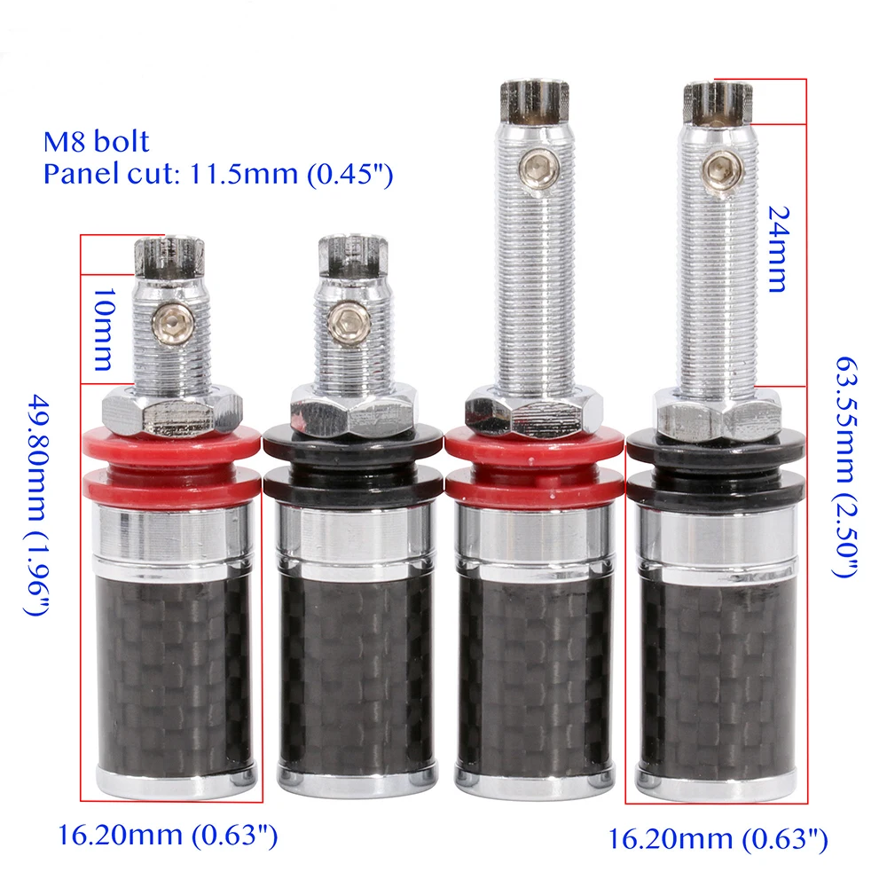 Preffair Speaker Binding Posts HIFI 4Pcs Rhodium Plated  Female Banana Jack Connector Banana Plug Socket