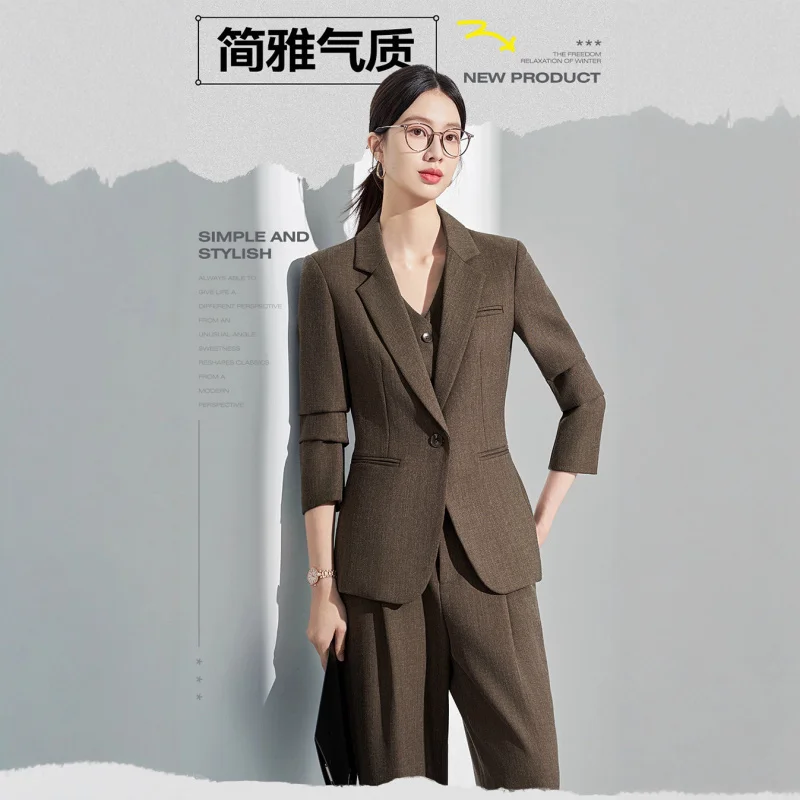 Elegant women's suit2025New autumn and winter elegant professional attire blazer for interviews