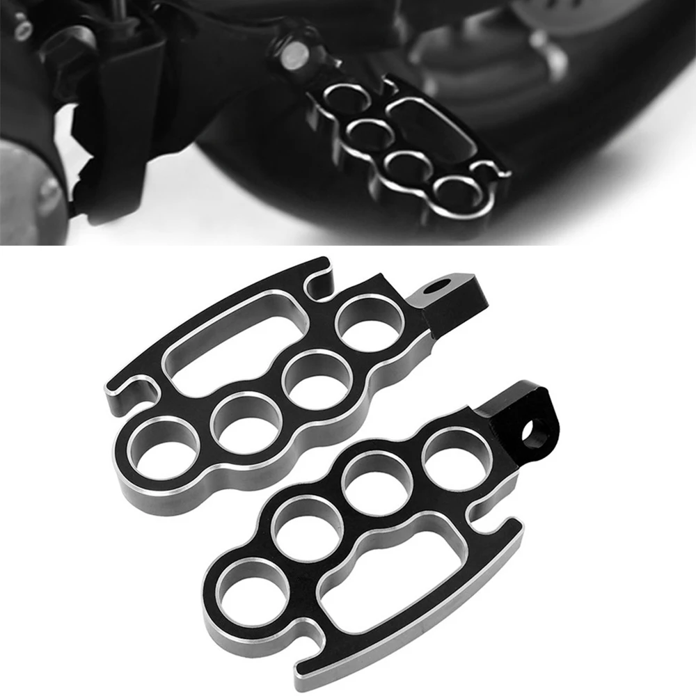 1pair Foot Pedal Foot pegs For Harley Dyna Sportster Softail Cat Prints Mode Footrest