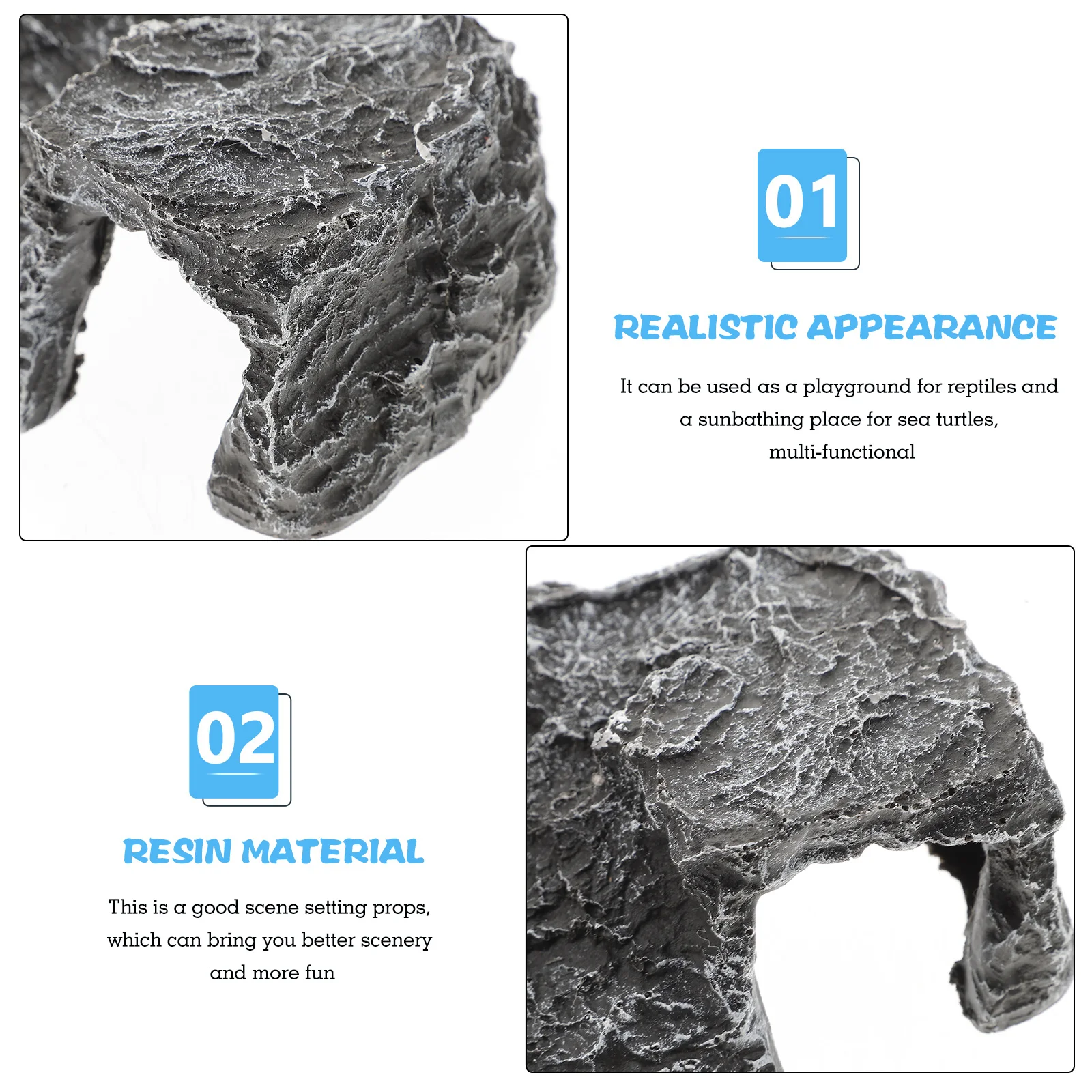 

Reptile Turtle Platform Resin Vivid Basking Platform Decorative Hide Climbing Cave Turtle Habitat Accessories Leopard Gecko Hide