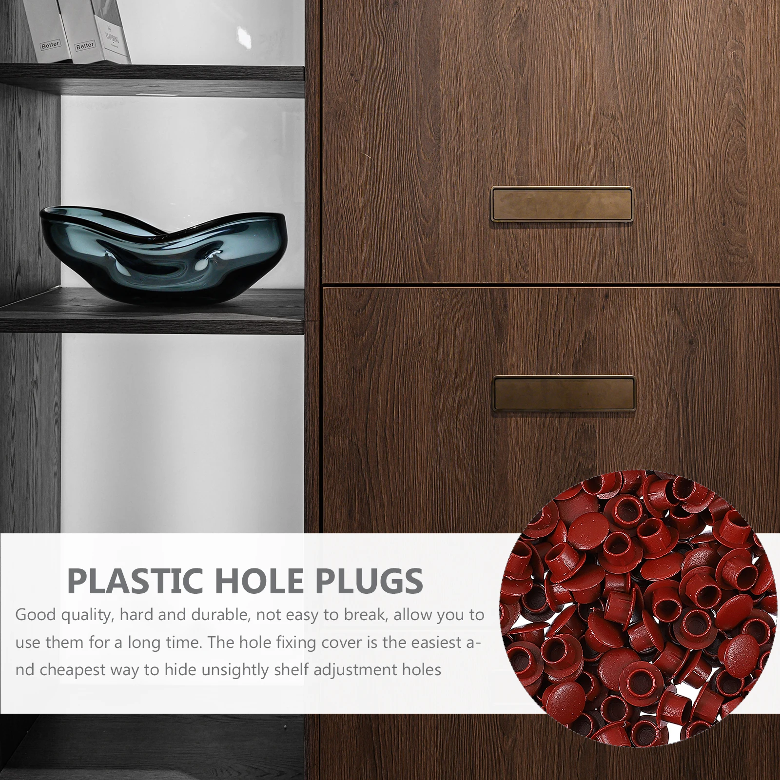 

Furniture Accessories Hinge Hole Cover Kitchen Cabinets Plastic Screw Cap Hinged Decor Brown Decorative Caps