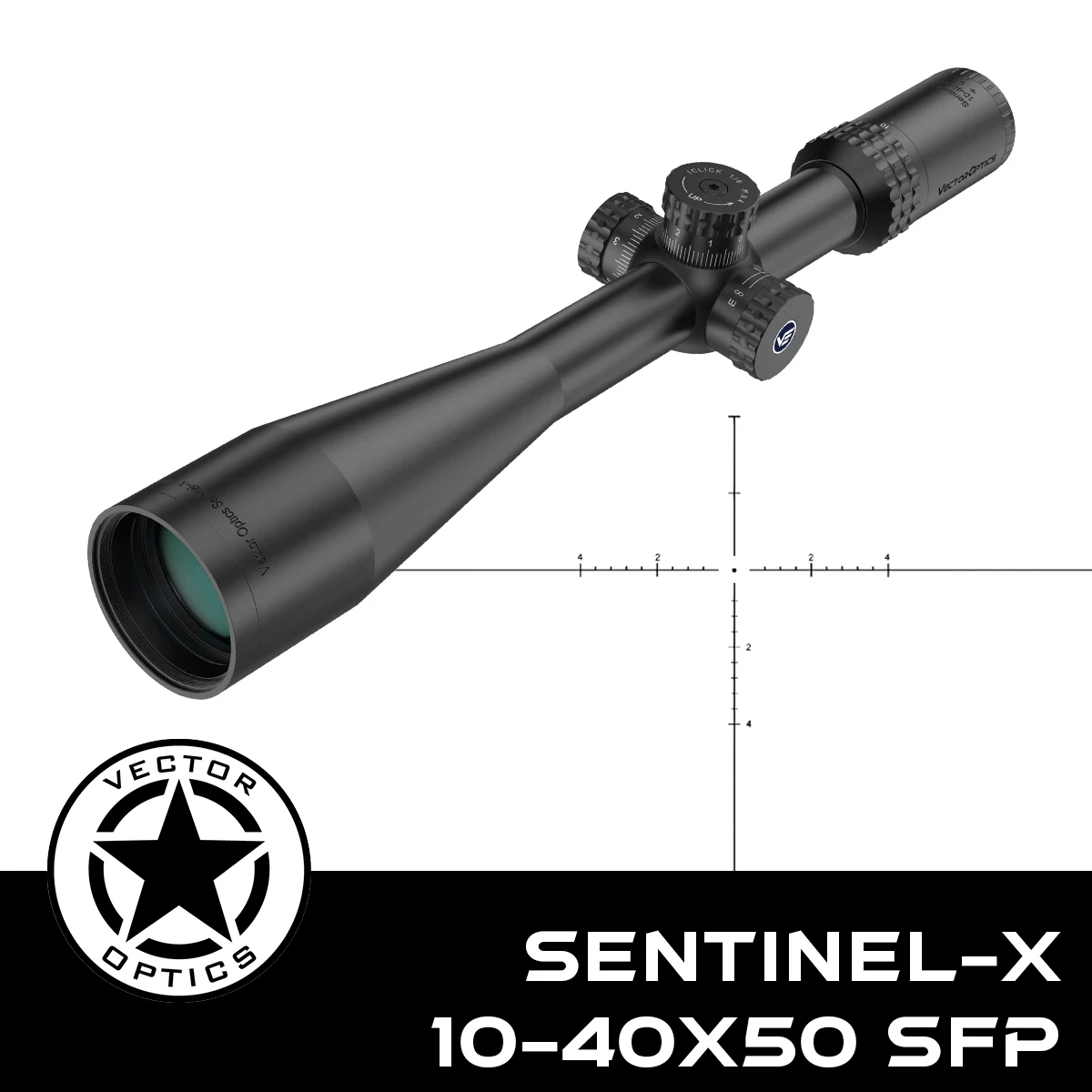 Vector Optics Sentinel-X 10-40x50 Center Dot Riflescope Exclusive for 25M Benchrest Airgun Target Shooting Fit .177 .22 .25 .308