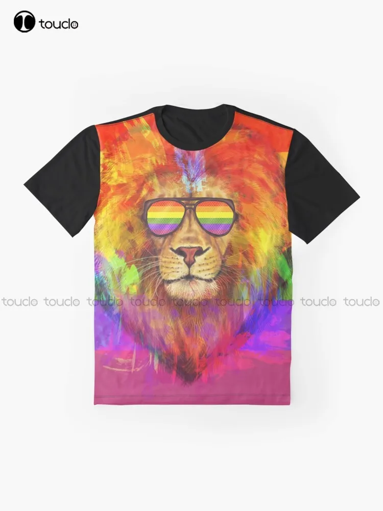 Rainbow Lion Pride Graphic Pride Lgbt Gay Lesbian Bisexual Transgender T-Shirt Funny Art Streetwear Cartoon Tee Christmas Gift