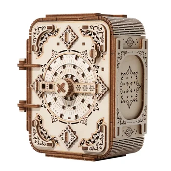 DIY Holz Code Spieluhr Mechanische Puzzle Montieren Baustein Kits Schatz Lippenstift Parfüm Passwort Fall für Teenager Erwachsene