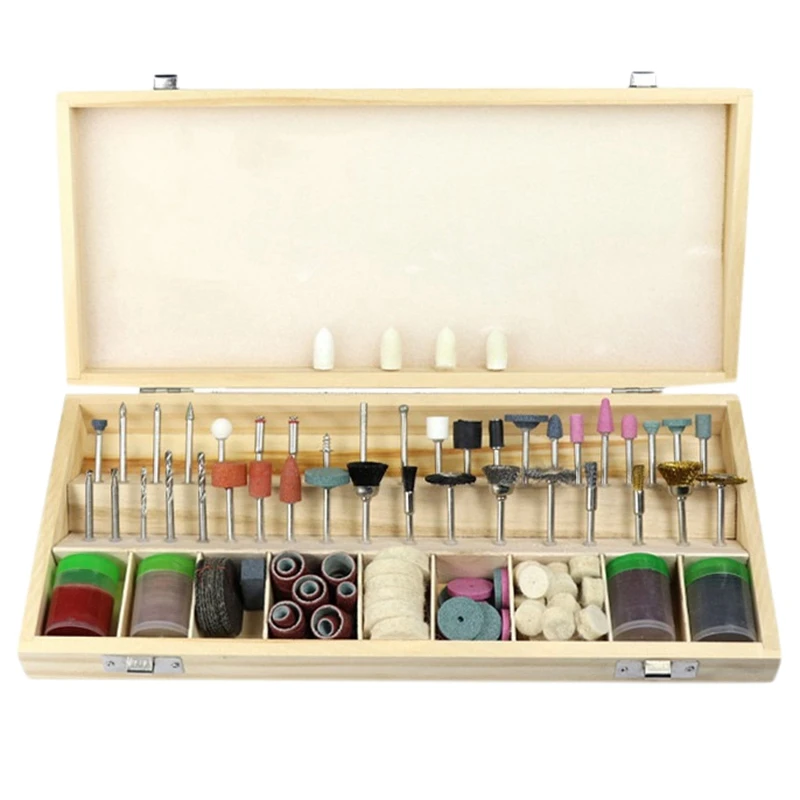 

JFBL Hot 228-Pieces Rotary Tool Accessories Kit Grinding Polishing Shank Craft Bits In Wooden Box Supplies