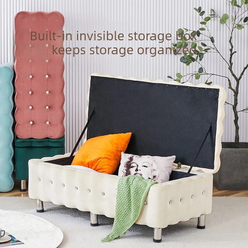 Nordic Clothing Store Storage Bench Entryway Shoe Bench Multifunctional Seat Box for Living Room