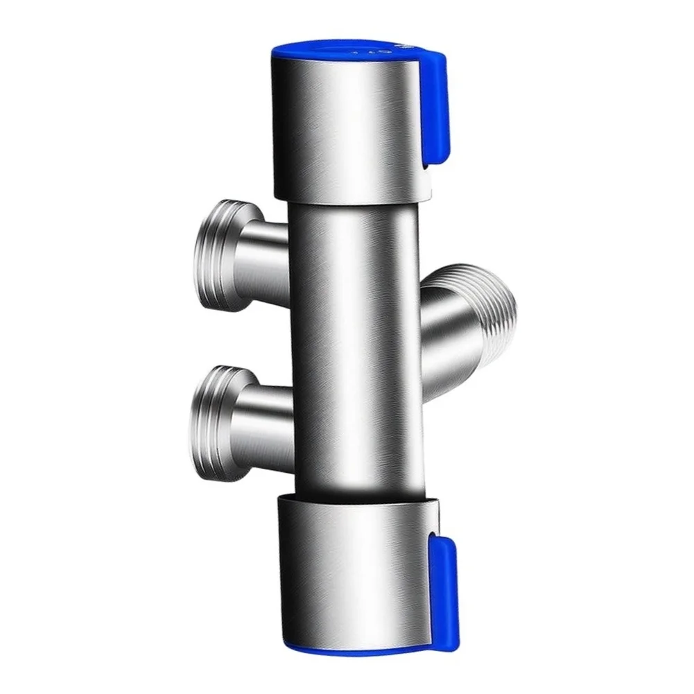 For Bathroom Installation Blue 304 Stainless Angle Valve Washing Machine Splitter For Washing Machine And Toilet