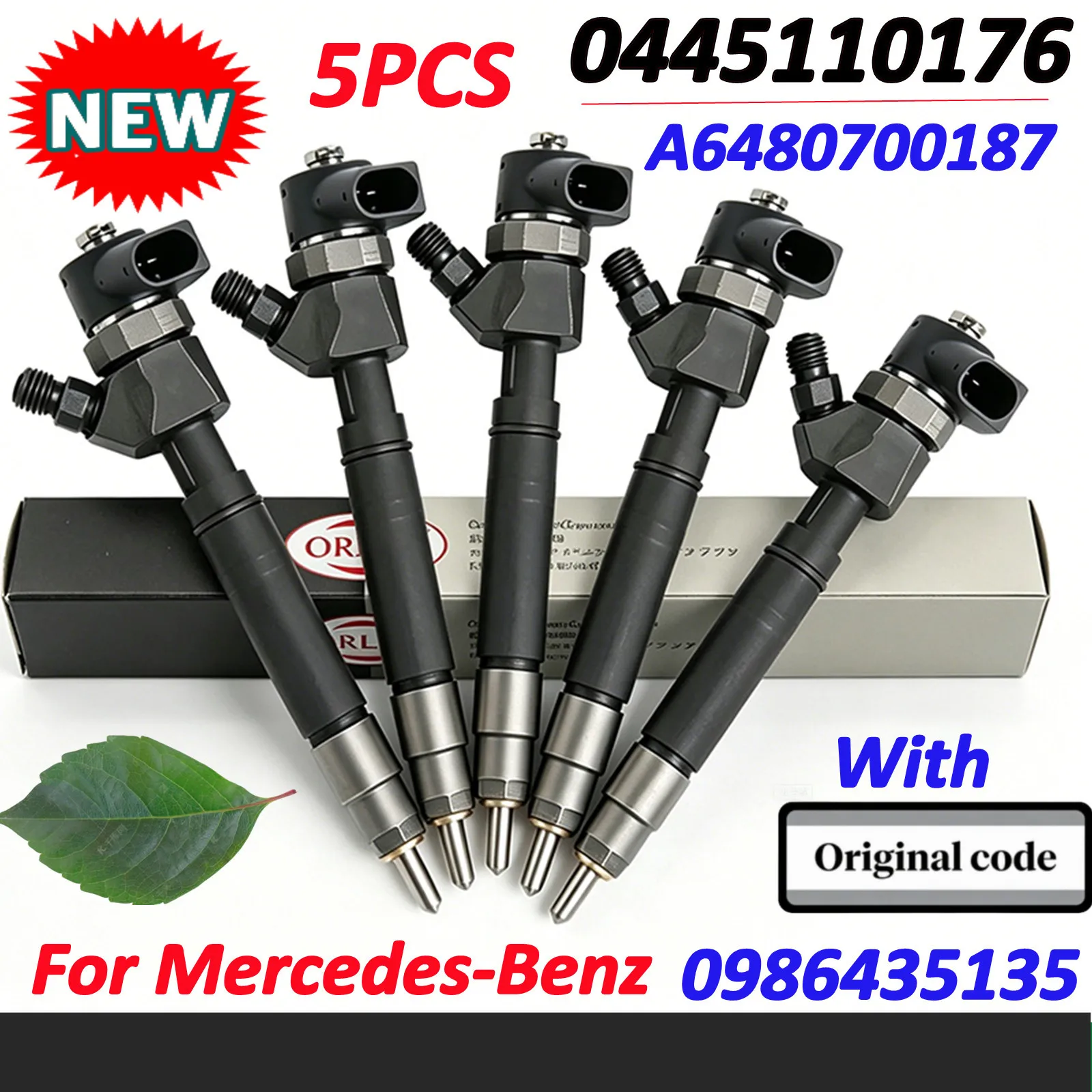 

5 PCS 0445110176 A6480700187 Diesel Fuel Injector 0986435135 Nozzle 0445110177 6480700187 For Mercedes-Benz 0 445 110 177