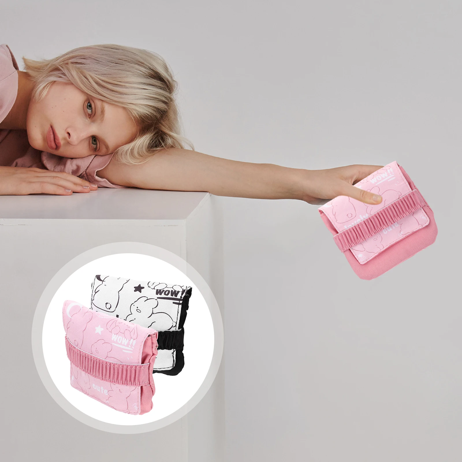 

2 Pcs Sanitary Napkin Storage Bag Period Pouch for Bags Travel Pad Purse Tool Menstrual Pads Holder