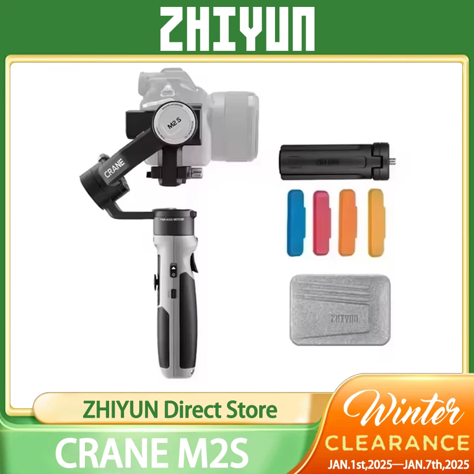 ZHIYUN CRANE M2S 3-Axis Mirrorless Handheld Cameras Gimbal Stabilizer for phones actioncams mirrorless cameras