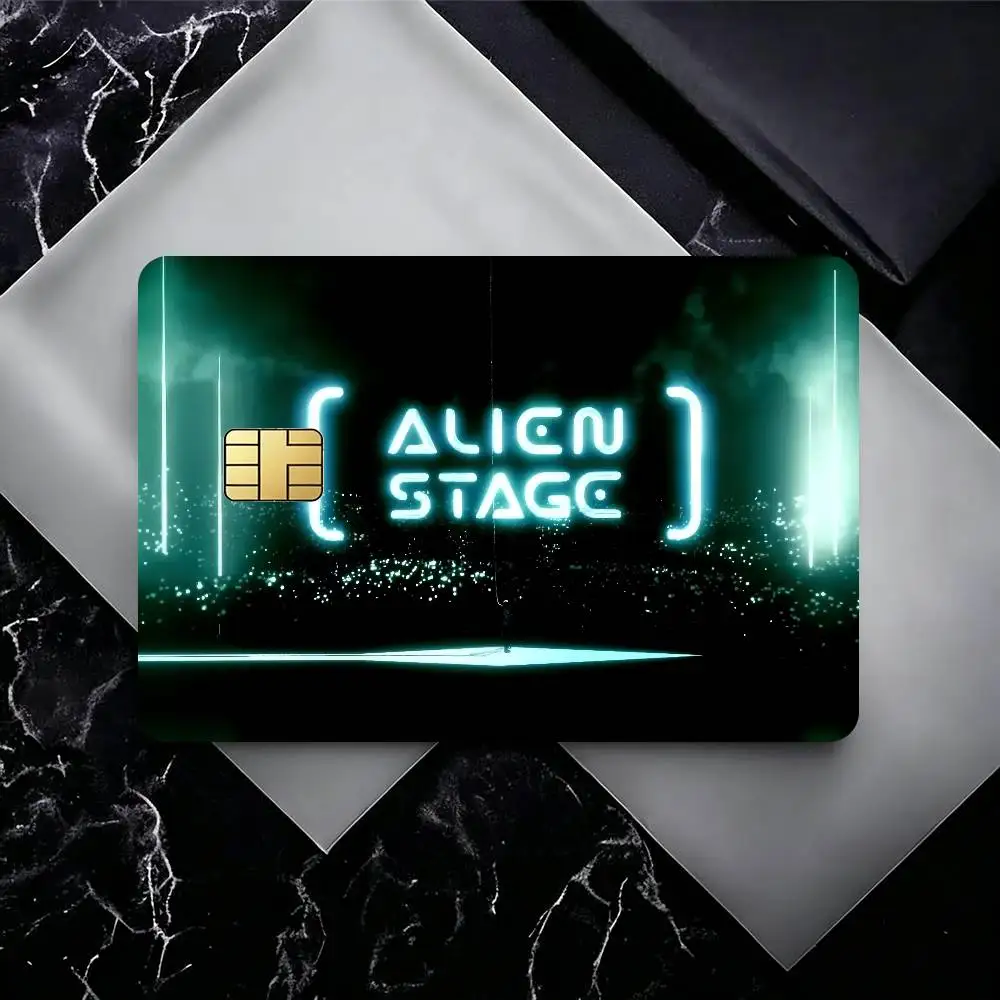 Alien Stage Anime Brooch  Cartoon Credit Card Skin Stickers For Bank Card Bus Metro Card Sticker Waterproof Women Gift