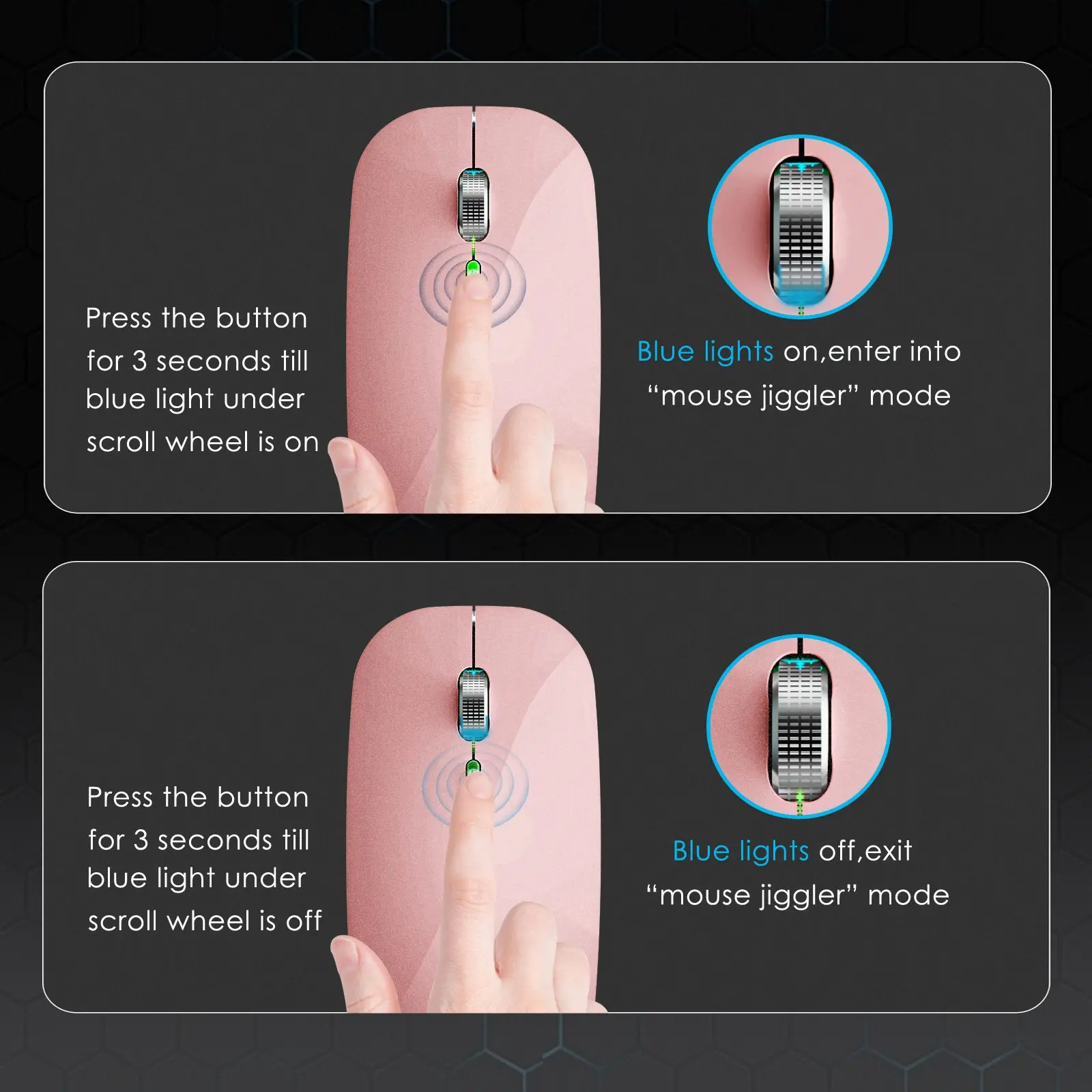

CMB-pMouse Jiggler Anti-Hibernate Auto-Move Cursor Virtual Wireless Bluetooth Mouse Prevent Computer Lock Screen Mover