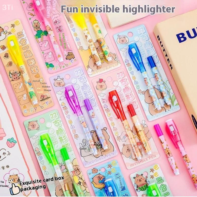 น่ารัก Capybara ที่มองไม่เห็นปากกาพลาสติกปากกาอัลตราไวโอเลต Originality Highlighter Markers ตลก Glitter ปากกาปากกาที่มองไม่เห็น