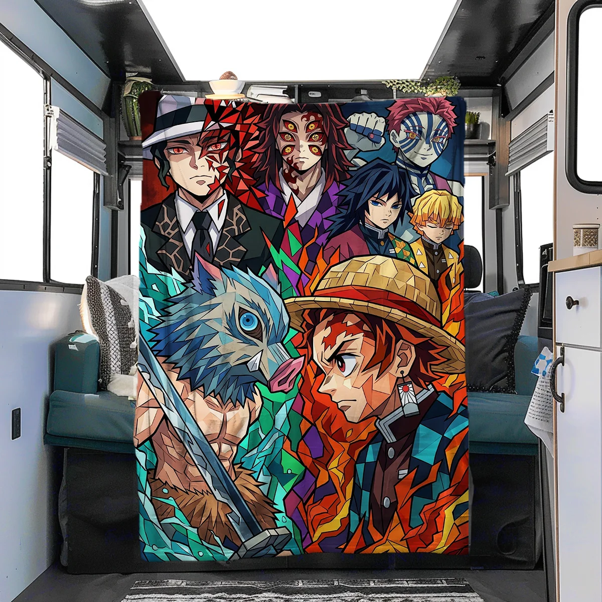 Demon Slayer Warm Comfortable Print Flannel Blanket for Home Bedrooms,Sofas,Beds,Chairs,Picnics,Travel YUN6518m