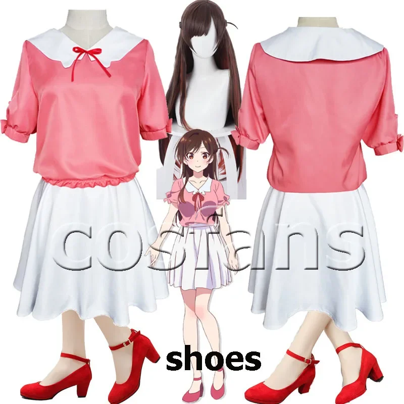 Anime except a girlfriend mizuala Chizuru cosplay dress A-line girlfriend cute costume women mizuala Chizuru cosplay wigs uy9333